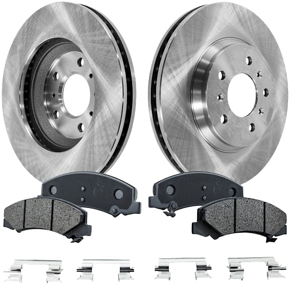 2009 Chevrolet Impala - 4-Piece Kit Front Brake Disc and Pad Kit, Plain Surface, 5 Lugs, 303.02 mm, Ceramic, FLEX, 3.5L 6Cyl, Pro-Line Series  Includes (2) Brake Disc and (1) Brake Pad Set
