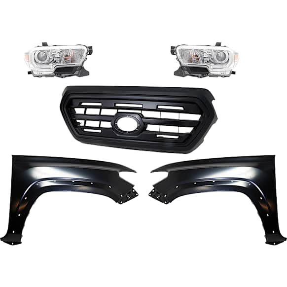 5-Piece Kit, Grille Painted Black, Includes (2) Fender, (1) Grille, and (2) Headlight