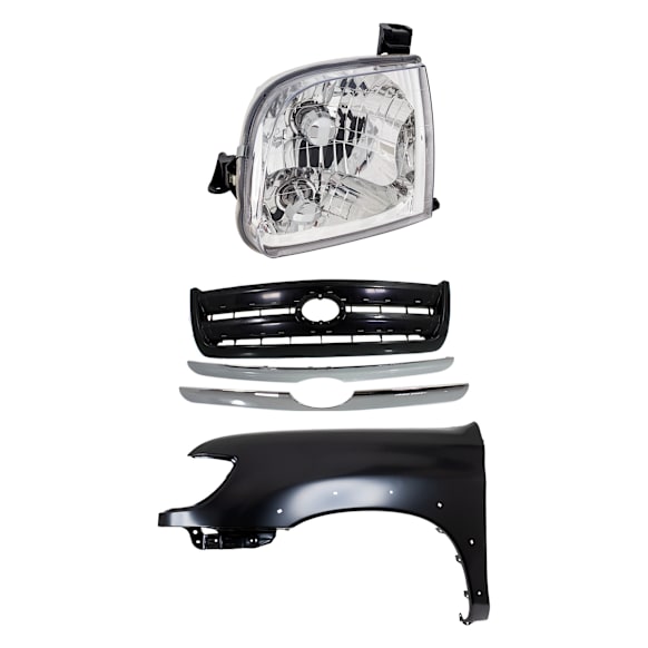 3-Piece Kit, Front, Driver Side Fender, Includes (1) Fender, (1) Grille, and (1) Headlight