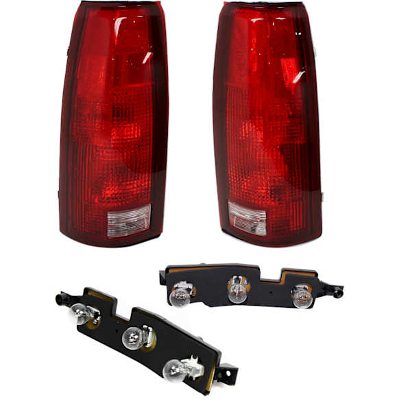 1995 GMC K2500 - 4-Piece Kit Driver and Passenger Side Halogen Tail Light, Without bulb(s), For Models Without 15,000 Lbs. GVW, OE Replacement,  Includes (2) Tail Light and (2) Tail Light Circuit Board