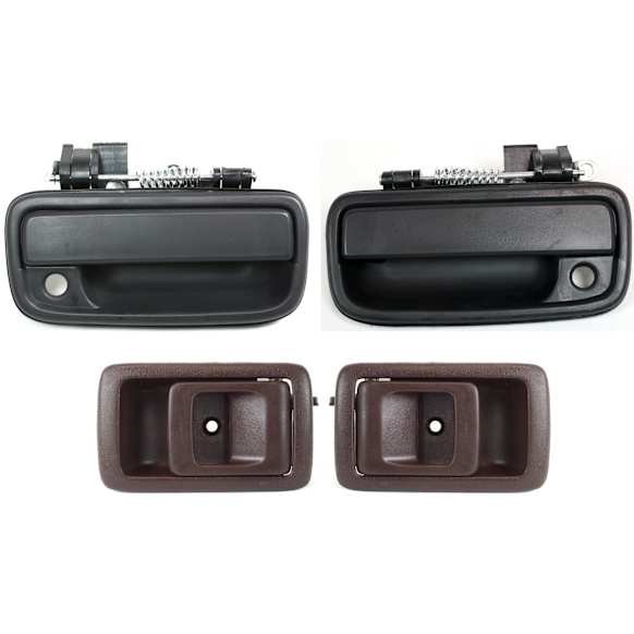 2001 Toyota Tacoma Pre Runner - 4-Piece Kit Front, Driver and Passenger Side Textured Black Exterior Door Handle, With Key Hole, Extended Cab Pickup,  Includes (2) Exterior Door Handle and (2) Interior Door Handle