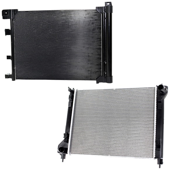 2-Piece Kit Radiator, with A/C Condenser, 4 Cyl 1.8L Eng., Plastic Tank, Automatic CVT Transmission