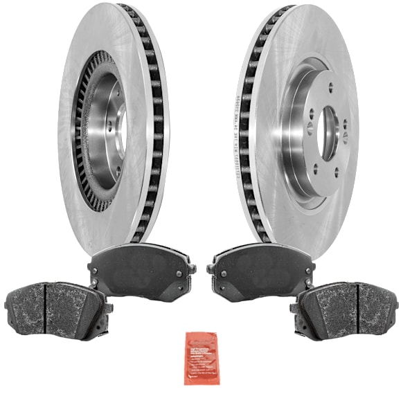 2016-2020 Kia Optima - 2-Wheel Set Front Brake Disc and Pad Kit, Plain Surface, 5 Lugs, Ceramic, 320mm Front Disc, Pro-Line Series