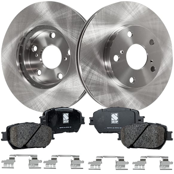 2005 Toyota Camry SE - 4-Piece Kit Front Brake Disc and Pad Kit, Plain Surface, 5 Lugs, 275.08 mm, Ceramic, 2.4L 4Cyl, Pro-Line Series  Includes (2) Brake Disc and (1) Brake Pad Set