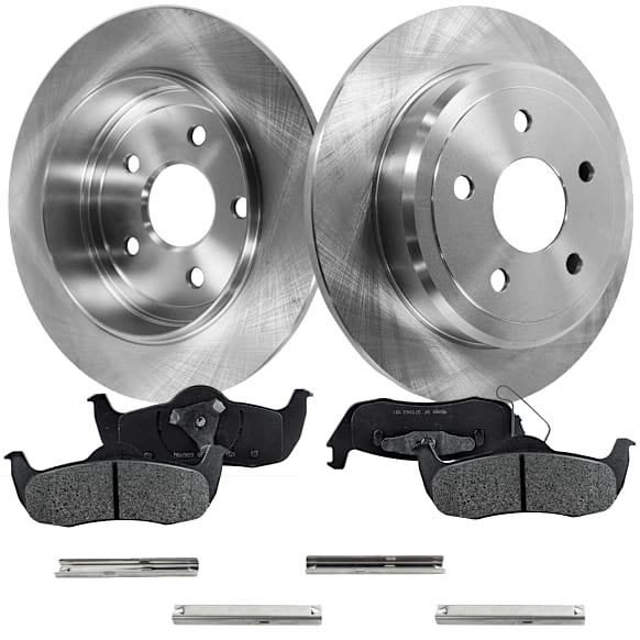 2010 Jeep Commander - 2-Wheel Set Rear Brake Disc and Pad Kit, Plain Surface, 5 Lugs, 320.04 mm, Semi-metallic, 5.7L 8Cyl, Pro-Line Series  Includes (2) Disc and (1) Pad Set