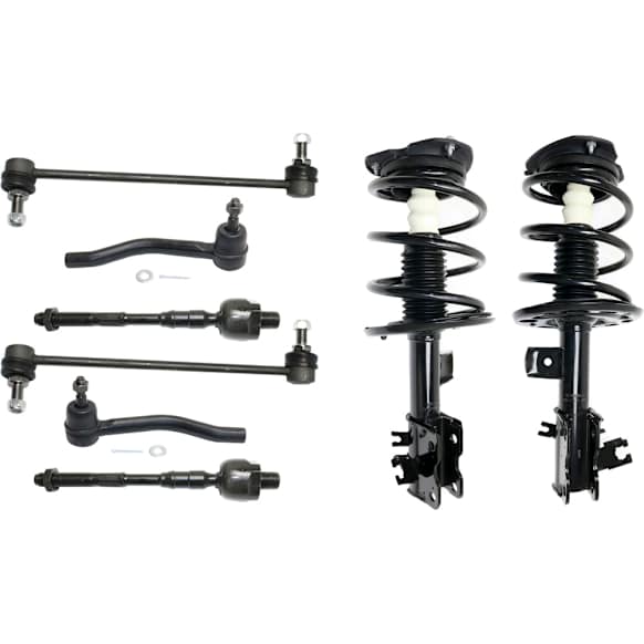 2013 Nissan Altima - 8-Piece Kit Front, Driver and Passenger Side Suspension Kit, 2-Door, Coupe,  Includes (2) Loaded Strut, (2) Sway Bar Link, and (4) Tie Rod End