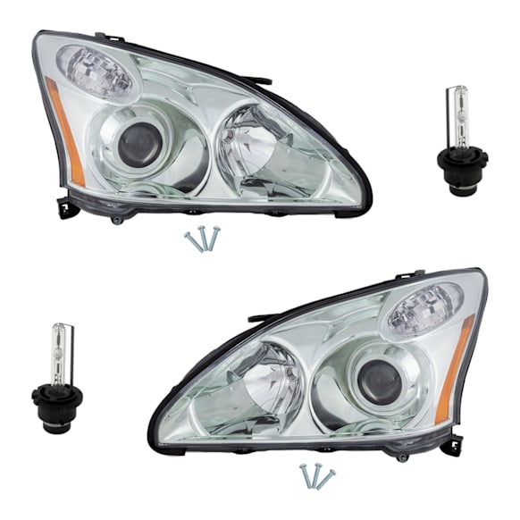 2004 Lexus RX330 - 4-Piece Kit Driver and Passenger Side HID/Xenon Headlight, With bulb(s), For Models Without Adaptive Front-Lighting System, Japan Built Vehicle, OE Replacement,  Includes (2) Headlight and (2) Headlight Bulb