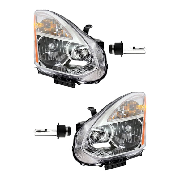 2011 Nissan Rogue - 4-Piece Kit Driver and Passenger Side HID/Xenon Headlight, With bulb(s), OE Replacement,  Includes (2) Headlight and (2) Headlight Bulb