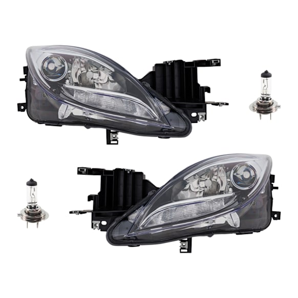 2011 Mazda 6 - 4-Piece Kit Driver and Passenger Side Halogen Headlight, With bulb(s), OE Replacement,  Includes (2) Headlight and (2) Headlight Bulb