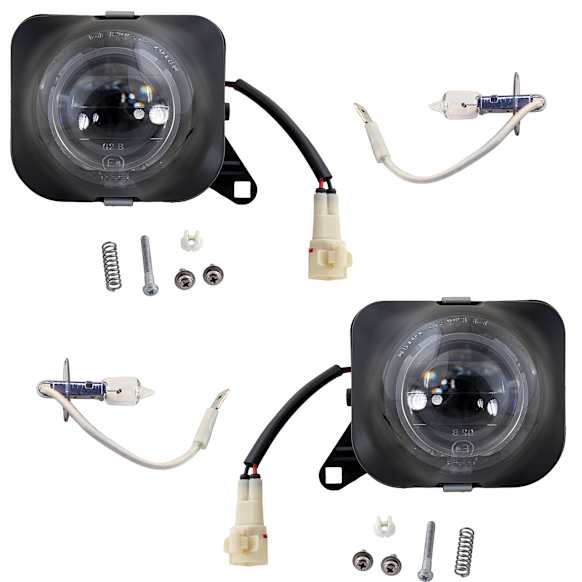 4-Piece Kit, Front, Driver and Passenger Side Halogen Fog Light, Without bulb(s), CAPA Certified, Includes (2) Fog Light and (2) Fog Light Bulb