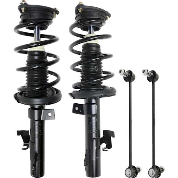 2008 Mazda 3 i - 4-Piece Kit Front, Driver and Passenger Side Suspension Kit, Naturally Aspirated,  Includes (2) Loaded Strut and (2) Sway Bar Link