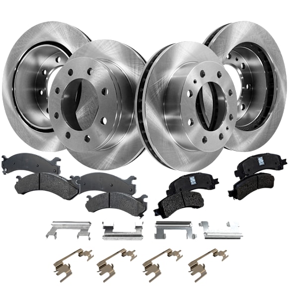 2007 GMC Savana 2500 - 8-Piece Kit Front and Rear Brake Disc and Pad Kit, Plain Surface, 8 Lugs, Ceramic, Enginedesignationname: LLY, 6.6L 8Cyl,  Includes (4) Brake Disc and (2) Brake Pad Set