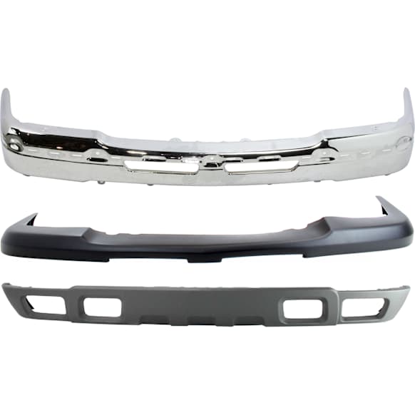 2004 Chevrolet Silverado 2500 Base - 3-Piece Kit Front, Upper Textured Bumper Cover,  Includes (1) Bumper, (1) Bumper Cover, and (1) Valance