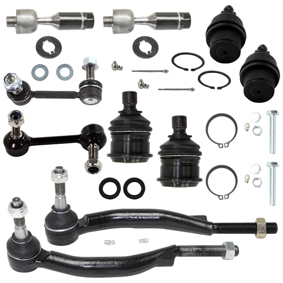 2006 Buick Rainier - 10-Piece Kit Front, Driver and Passenger Side, Outer Tie Rod End, RWD, AWD,  Includes (4) Ball Joint, (2) Sway Bar Link, and (4) Tie Rod End