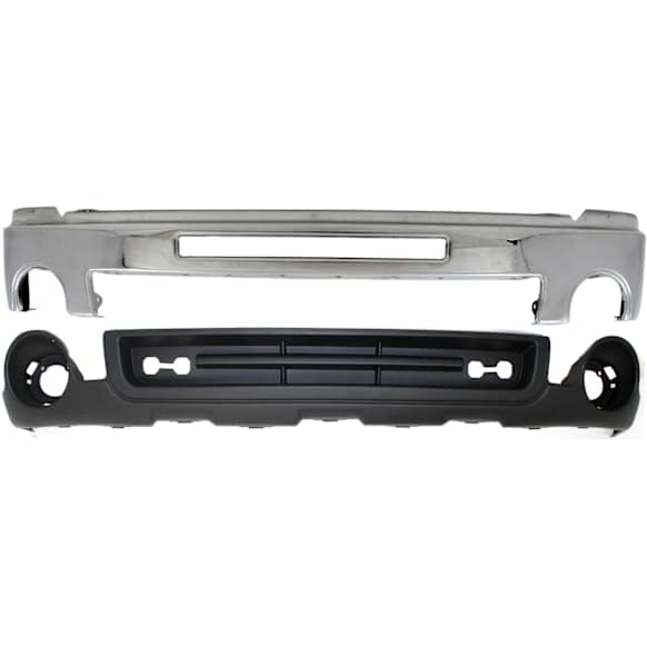 2012 GMC Sierra 1500 SLE - 2-Piece Kit Front Bumper, For Models With Towing Package, Chrome,  Includes (1) Bumper and (1) Valance