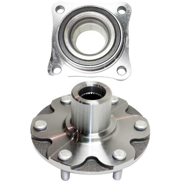 2-Piece Kit Front, Driver or Passenger Side Wheel Hub Kit with Wheel Bearing, Four Wheel Drive