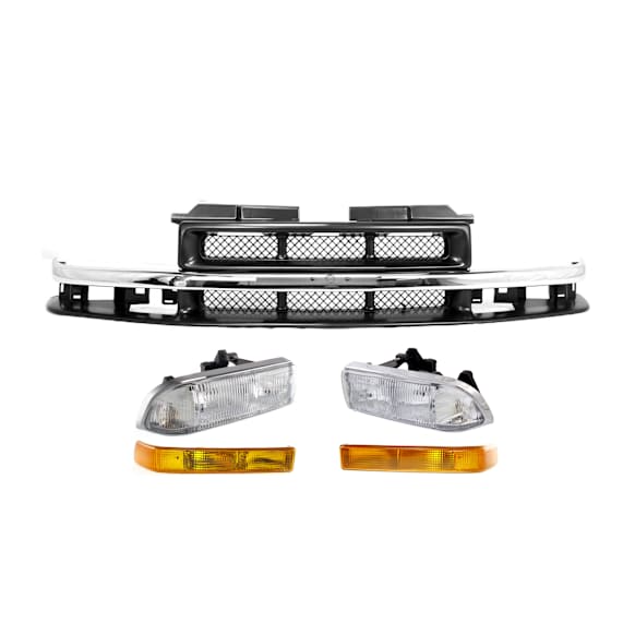 2000 Chevrolet Blazer - 5-Piece Kit Grille, Paintable,  Includes (1) Grille, (2) Headlight, and (2) Turn Signal Light