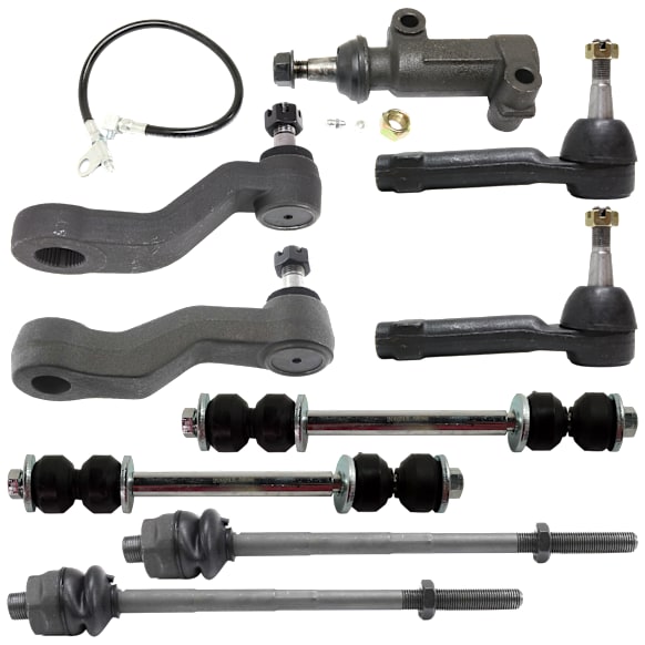 9-Piece Kit Idler Arm Bracket, Includes (1) Idler Arm, (1) Idler Arm Bracket, (1) Pitman Arm, (2) Sway Bar Link, and (4) Tie Rod End