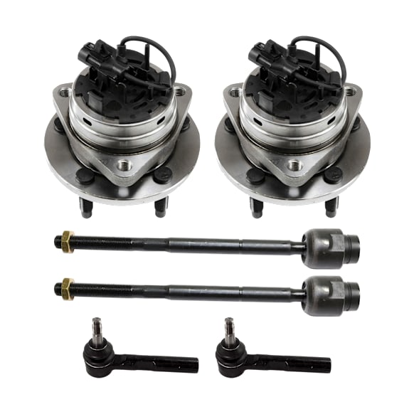 2007 Pontiac G6 - 6-Piece Kit Front, Driver and Passenger Side Wheel Hub, 4-Wheel ABS, Turbocharged, 5 Lugs, With Bearing, With Sensor,  Includes (4) Tie Rod End and (2) Wheel Hub