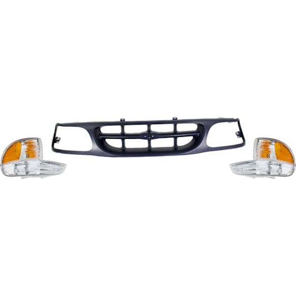 1997 Ford Explorer - 3-Piece Kit Grille, Painted Gray,  Includes (2) Corner Light and (1) Grille Assembly