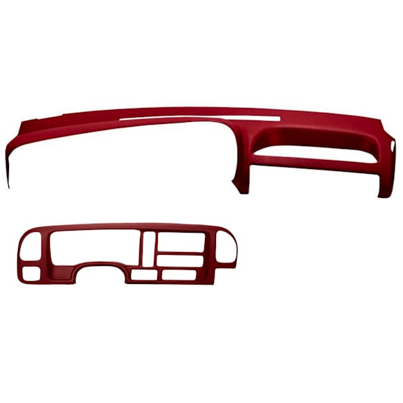 1995 GMC K1500 - 2-Piece Kit Dash Cover, Red, Molded; Overlay Over Factory Dash, Vacu Molded Series  Includes (1) Dash Cover and (1) Instrument Panel Cover