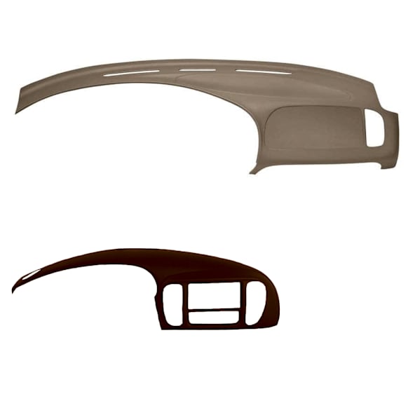 1997 Ford F-150 - 2-Piece Kit Dash Cover, Medium Brown, Molded, Overlay Over Factory Dash, Vacu Molded Series, includes (1) Dash Cover and (1) Instrument Panel Cover