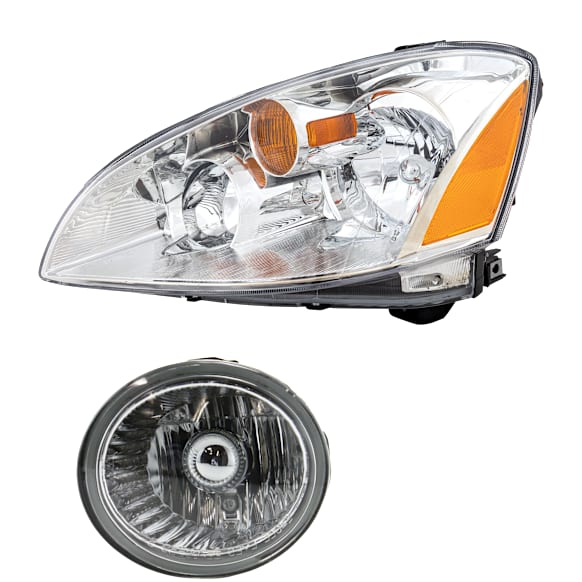 2004 Nissan Altima - 2-Piece Kit Driver Side Halogen Headlight, With bulb(s), OE Replacement,  Includes (1) Fog Light and (1) Headlight