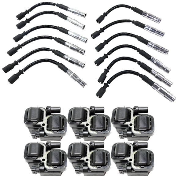 7-Piece Kit Spark Plug Wire, includes Ignition Coil