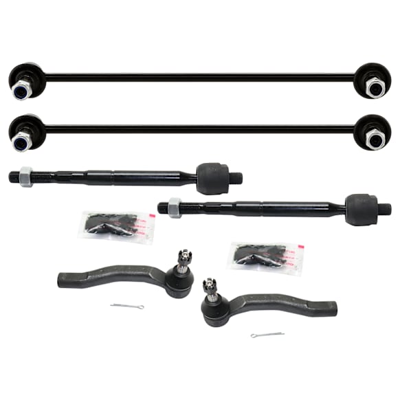 6-Piece Kit Front, Driver and Passenger Side, Outer and Inner Sway Bar Link, Includes (2) Sway Bar Link and (4) Tie Rod End
