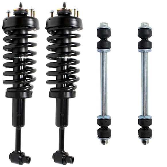 2002-2003 Ford Explorer - 4-Piece Kit Front Suspension Kit, Includes (2) Shock Absorber and Strut Assembly and (2) Sway Bar Link