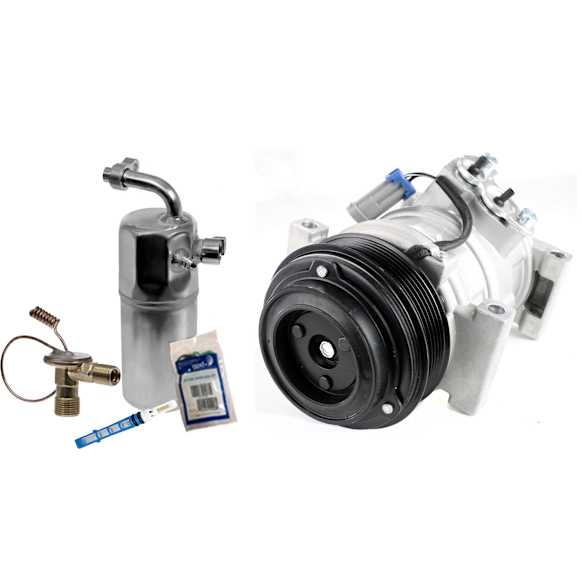2006 Chevrolet Express 1500 - 2-Piece Kit A/C Compressor Kit, 4.3L 6Cyl, Without Rear A/C, With Clutch, 6-Groove Pulley,  Includes (1) A/C Compressor and (1) A/C Service Kit (A/C Accumulator, A/C Orifice Tube, and A/C O-Ring and Gasket Seal Kit)