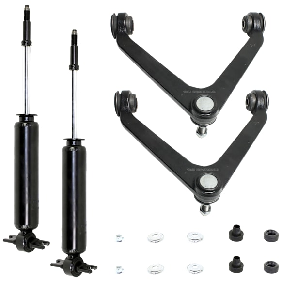 4-Piece Kit Front, Driver and Passenger Side Suspension Kit, Includes (2) Control Arm and (2) Shock Absorber and Strut Assembly