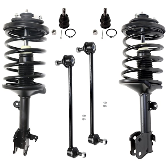 2007 Honda Pilot - 6-Piece Kit Front, Driver and Passenger Side Fully Loaded Strut, AWD or FWD,  Includes (2) Ball Joint, (2) Loaded Strut, and (2) Sway Bar Link