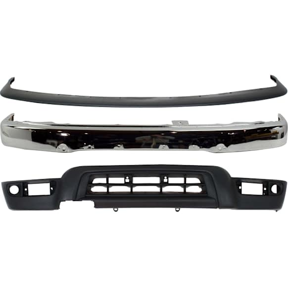 1999-2002 Toyota 4Runner - 3-Piece Kit, Front Bumper, Sport Utility, For Models Without Sport Package, Chrome, Includes (1) Bumper, (1) Bumper Trim, and (1) Valance