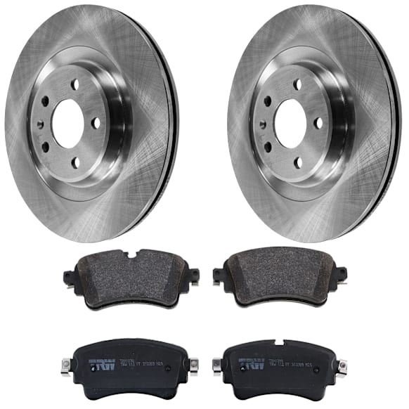 2018 Audi A4 Quattro - 2-Wheel Set Rear Brake Disc and Pad Kit, Plain Surface, 5 Lugs, 329.95 mm, Semi-metallic, 338mm Front Disc and 330mm  Disc, 2.0L 4Cyl,  Includes (2) Disc and (1) Pad Set