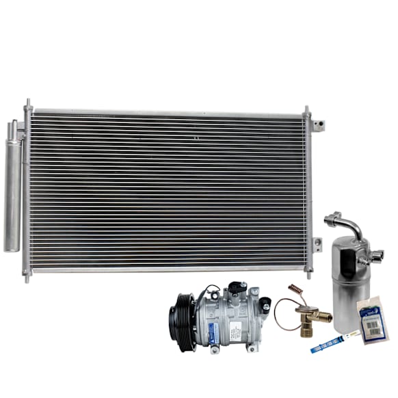 2015 Acura RDX - 3-Piece Kit A/C Compressor Kit, 3.5L 6Cyl, With Factory Compressor Type 10SR15C, With Clutch, 6-Groove Pulley