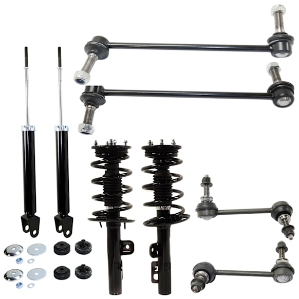 8-Piece Kit Front and Rear, Driver and Passenger Side Shock and Fully Loaded Strut Includes Sway Bar Links