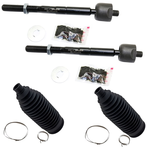 4-Piece Kit Front, Driver and Passenger Side Suspension Kit, Includes (2) Steering Rack Boot and (2) Tie Rod End