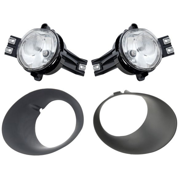 4-Piece Kit, Front, Driver and Passenger Side Halogen Fog Light, With bulb(s), Includes (2) Fog Light and (2) Fog Light Trim