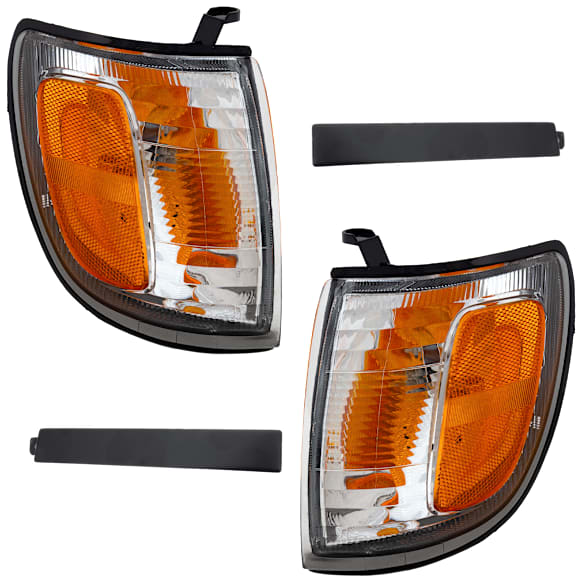 2002 Toyota 4Runner - 4-Piece Kit Driver and Passenger Side Halogen Corner Light, With bulb(s),  Includes (2) Corner Light and (2) Grille Assembly