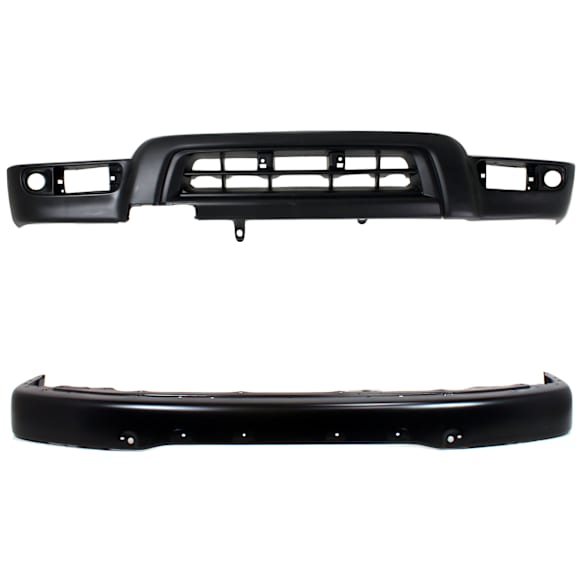 1999 Toyota 4Runner - 2-Piece Kit Front Bumper,  For Models With Sport Package and Fender Flare Holes, Painted Black, Sport Utility,  Includes (1) Bumper and (1) Valance