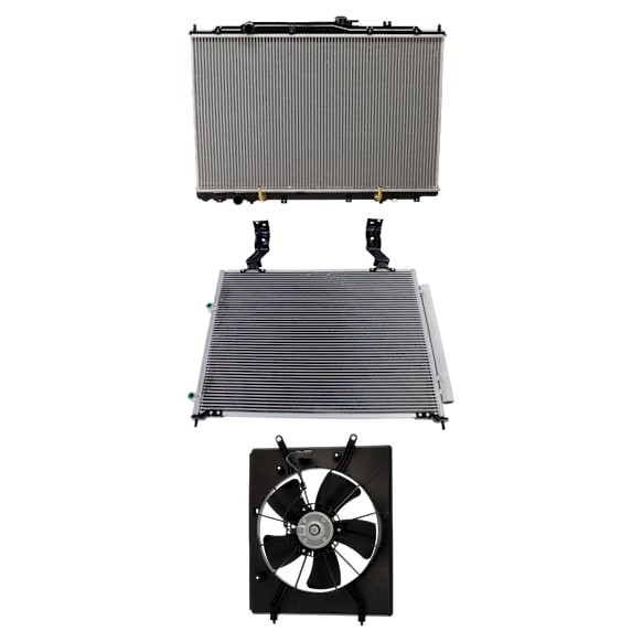 2003 Acura MDX - 3-Piece Kit A/C Condenser, 3.5L 6Cyl,  Includes (1) A/C Condenser, (1) Cooling Fan Assembly, and (1) Radiator