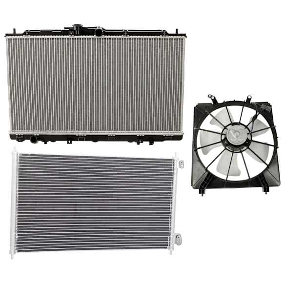 2003 Acura TL - 3-Piece Kit A/C Condenser, 3.2L 6Cyl,  Includes (1) A/C Condenser, (1) Cooling Fan Assembly, and (1) Radiator