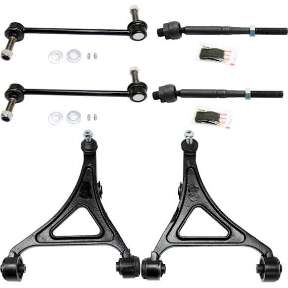 6-Piece Kit Front, Driver and Passenger Side, Lower Control Arm Kit, Includes (2) Control Arm, (2) Sway Bar Link, and (2) Tie Rod End