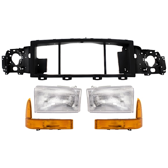 2000 Ford F-250 Super Duty - 5-Piece Kit Header Panel,  Includes (2) Corner Light, (1) Header Panel, and (2) Headlight