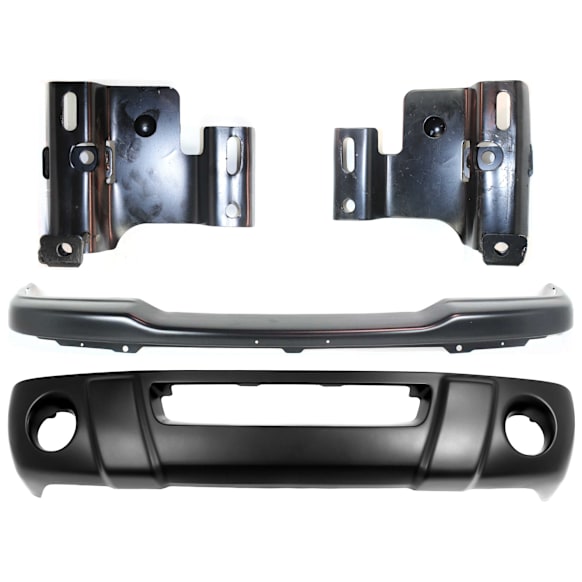 2002 Ford Ranger - 4-Piece Kit Front Bumper, Four Wheel Drive, Painted Black,  Includes (1) Bumper, (2) Bumper Bracket, and (1) Valance