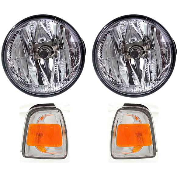 2011 Ford Ranger XL - 4-Piece Kit Front, Driver and Passenger Side Halogen Fog Light, With bulb(s), OE Replacement  Includes (2) Corner Light and (2) Fog Light