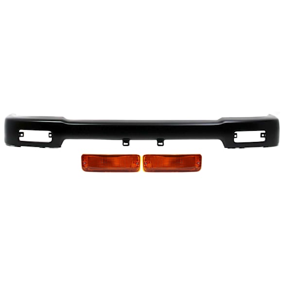 1992 Toyota Pickup - 3-Piece Kit Front Bumper, Four Wheel Drive, Painted Black,  Includes (1) Bumper and (2) Turn Signal Light