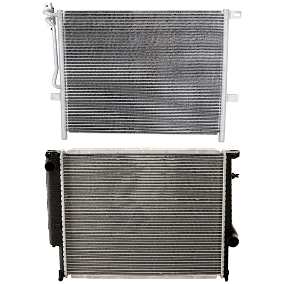 1999 BMW 328i - 2-Piece Kit A/C Condenser, mfrbodycodename : E4, 2.8L 6Cyl,  Includes (1) A/C Condenser and (1) Radiator