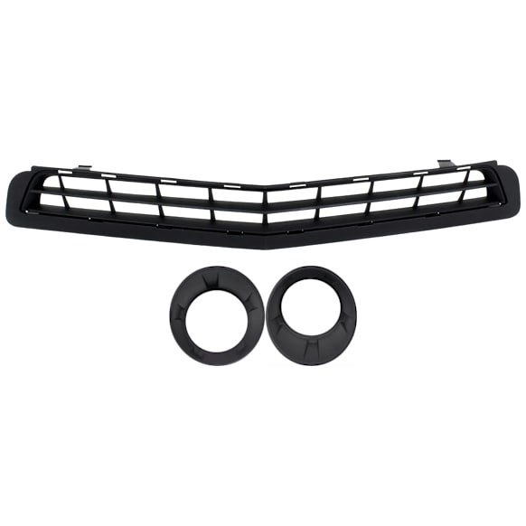 2012 Chevrolet Camaro - 3-Piece Kit Bumper Grille, Black,  Includes (1) Bumper Grille and (2) Fog Light Trim